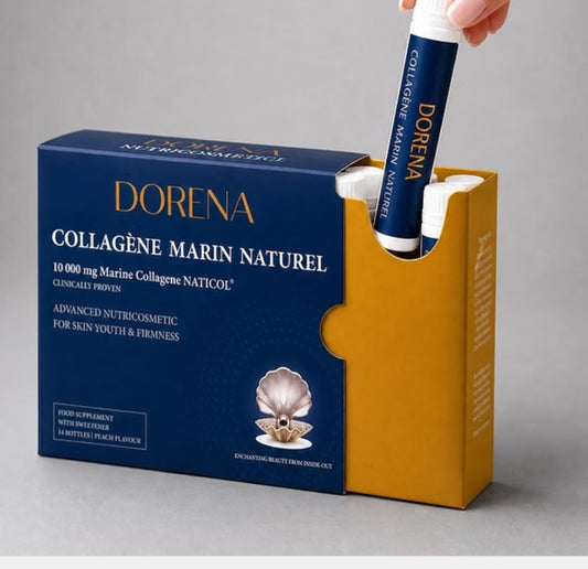 DORENA COLLAGÈNE MARIN NATUREL — package and 25 ml bottle
